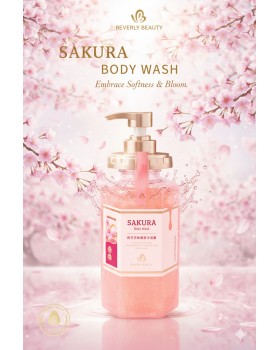 BEVERLY BEAUTY SAKURA BODY WASH 樱花多肽沐浴露 650ml